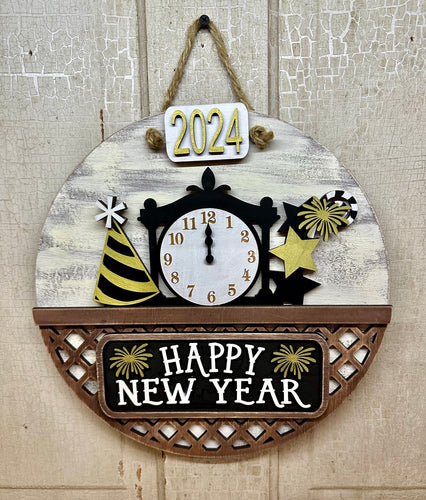 New Years Insert - Unpainted -  for Truck or Bread Board (Truck, Bread Board or Door Hanger - NOT included, sold separately)