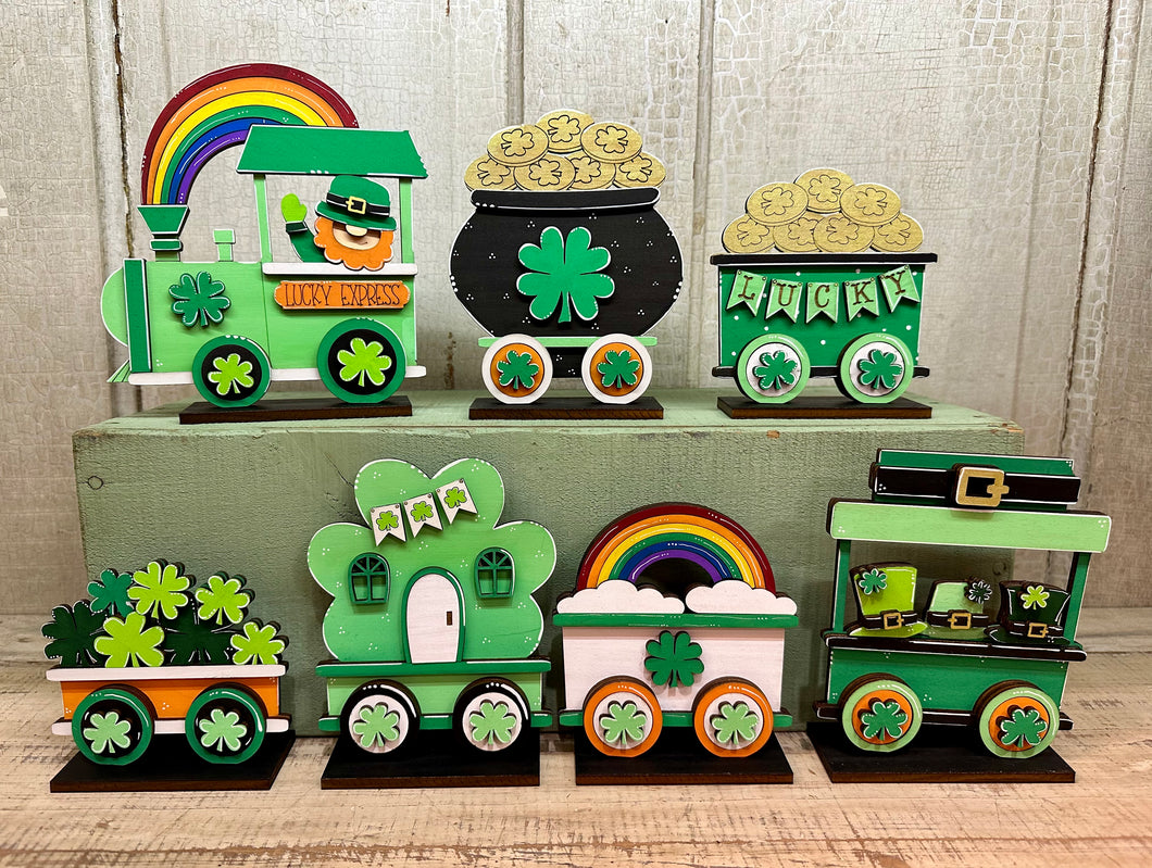 St. Patrick's Day Train - Unpainted - Buy a Piece (7 pieces) or Entire Set
