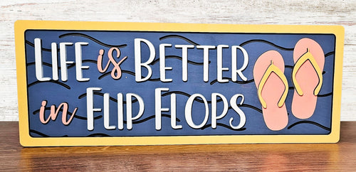 Chunky 3 Layer Flip Flop Sign - Unpainted