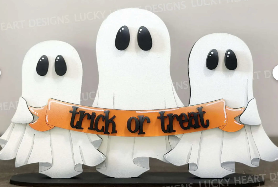 Trick or Treat Ghost Shelf Sitter - Unpainted