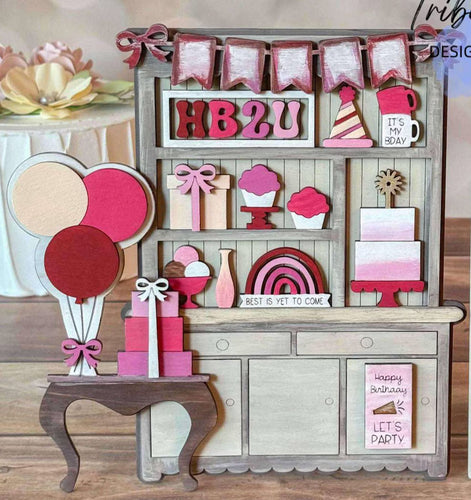 Birthday Hutch Shelf Sitter - Unpainted