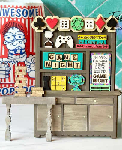 Game Room Hutch Shelf Sitter - Unpainted