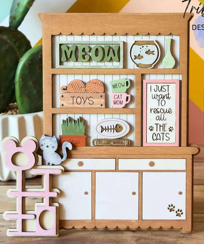 Cat Hutch Shelf Sitter - Unpainted