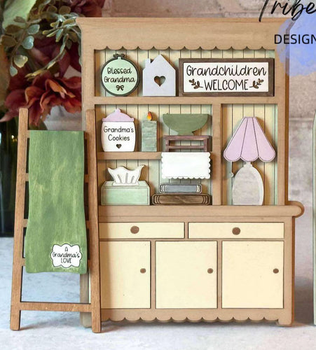 Grandma's House Hutch Shelf Sitter - Unpainted