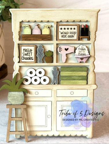 Bathroom Hutch Shelf Sitter - Unpainted
