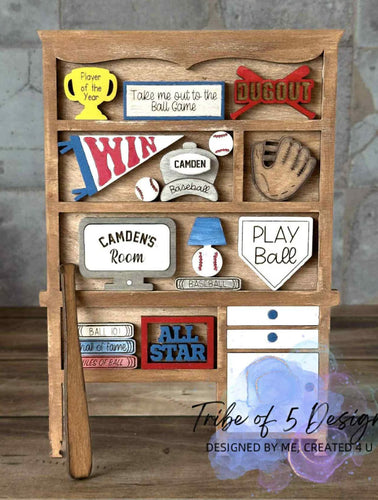Baseball Hutch Shelf Sitter - Unpainted