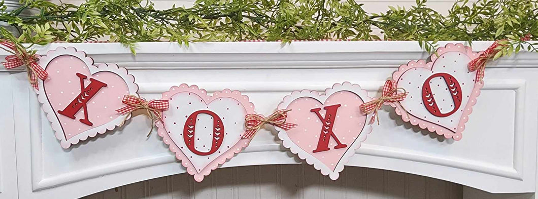 Valentine Heart Banner - Unpainted