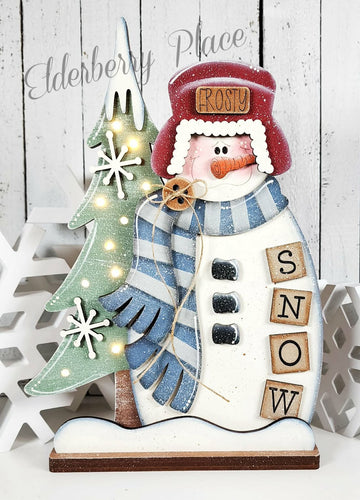Snowman Sitter with Tiles   - Unpainted & Unassembled