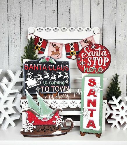Santa North Pole Decor Set  - Unpainted & Unassembled - Purchase one piece or entire set