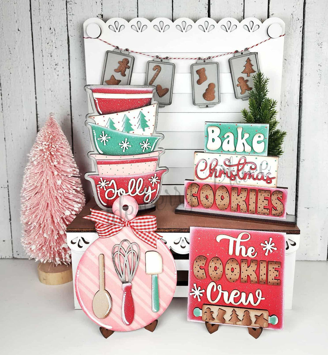 Christmas Baking Decor Set  - Unpainted & Unassembled - Purchase one piece or entire set
