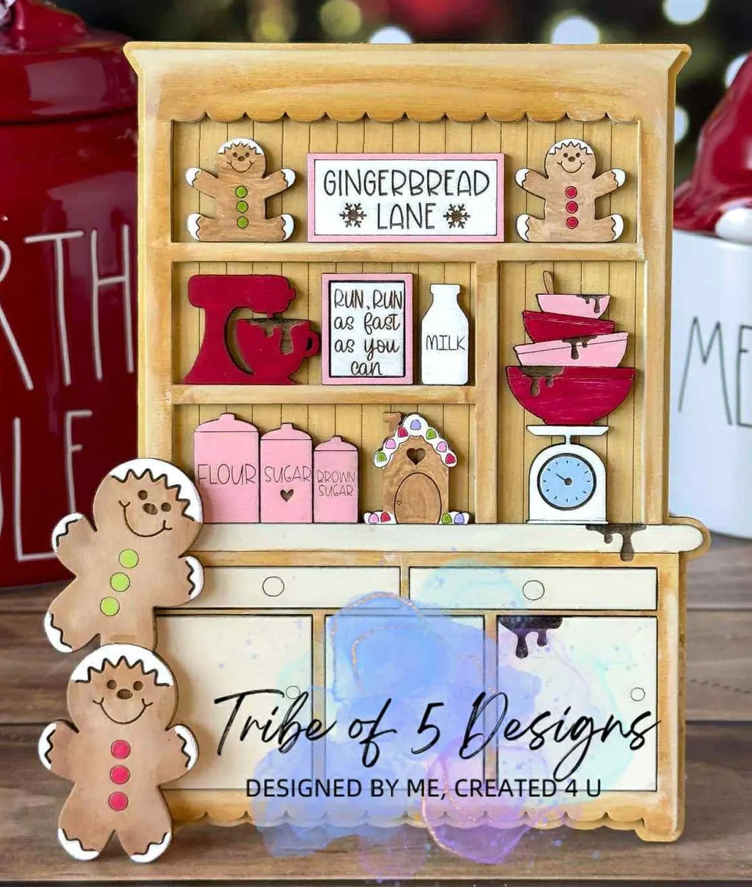 Christmas Gingerbread Hutch Shelf Sitter - Unpainted