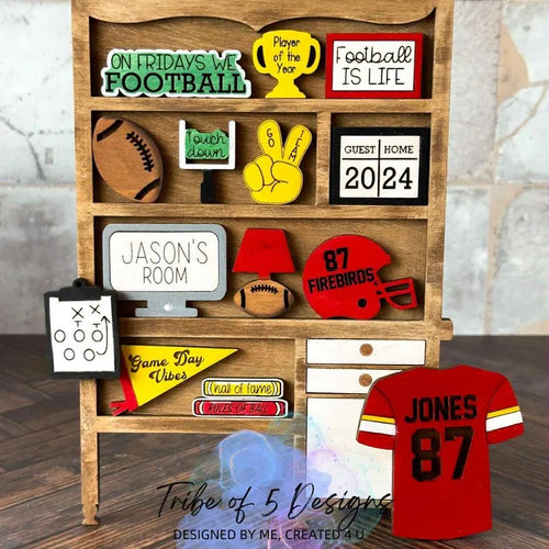 Football Hutch Shelf Sitter - Unpainted