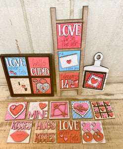 New Valentine Mini Interchangeable Inserts for the Ladder or Frame -  Unpainted