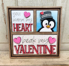 Load image into Gallery viewer, New Mini Interchangeable Valentine Penguin Inserts for the Ladder or Frame -  Unpainted