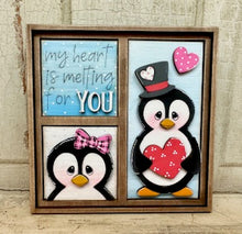 Load image into Gallery viewer, New Mini Interchangeable Valentine Penguin Inserts for the Ladder or Frame -  Unpainted