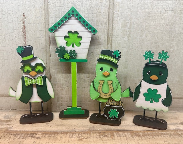 St. Patrick's Day Birds Shelf Sitters - Unpainted