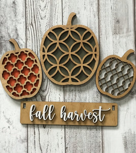 Fall Harvest Interchangeable Inserts (for Wagon or Shelf Sitter), unpainted