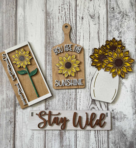 Stay Wild Sunflower Interchangeable Inserts (for Wagon or Shelf Sitter), unpainted