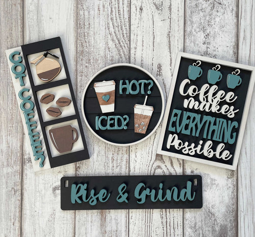 Rise & Grind Coffee Interchangeable Inserts (for Wagon or Shelf Sitter), unpainted