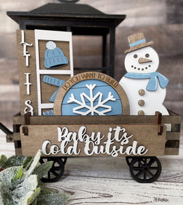 Baby It's Cold Outside Interchangeable Inserts (for Wagon or Shelf Sitter), unpainted