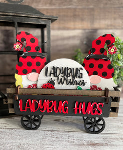 Gnome Lady Bug Interchangeable Inserts (for Wagon or Shelf Sitter), unpainted