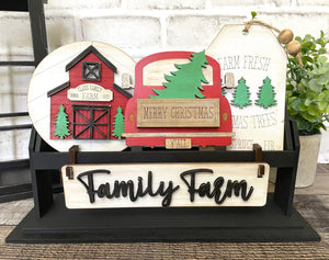 Family Farm Christmas Interchangeable Inserts (for Wagon or Shelf Sitter), unpainted