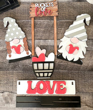 Load image into Gallery viewer, Valentine Gnome Interchangeable Inserts (for Wagon or Shelf Sitter), unpainted