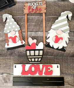 Valentine Gnome Interchangeable Inserts (for Wagon or Shelf Sitter), unpainted