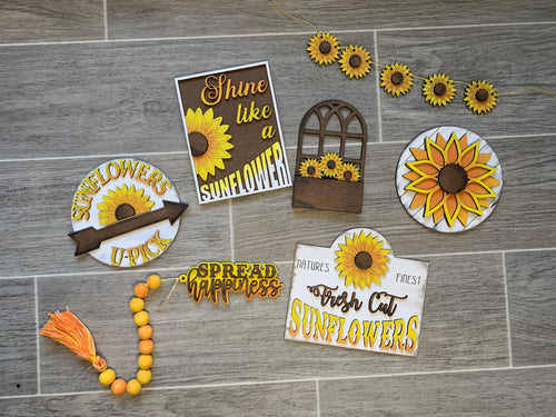 Sunflower Tiered Tray - Unpainted - Choose a Piece or the Entire Set