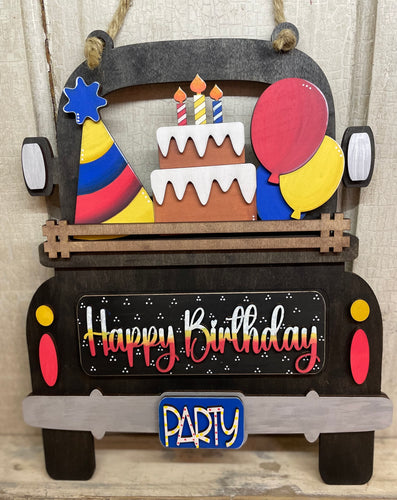 Happy Birthday Insert for Truck Shelf Sitter or Hanger (Truck NOT included, sold separately)