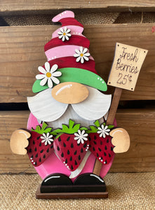 Strawberry Gnome Shelf Sitter (painted or unpainted)