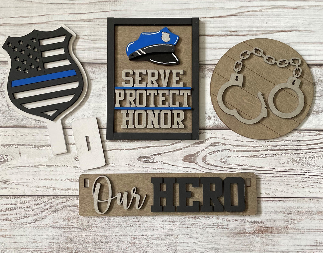 Our Hero - Police Interchangeable Inserts (for Wagon or Shelf Sitter), unpainted
