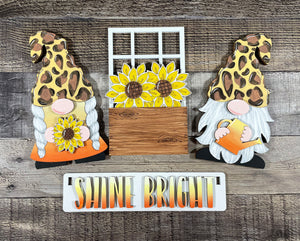 Gnome Shine Bright Happy inserts | Wagon or Raised Shelf Sitter