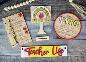 Teacher Life inserts | Wagon or Raised Shelf Sitter